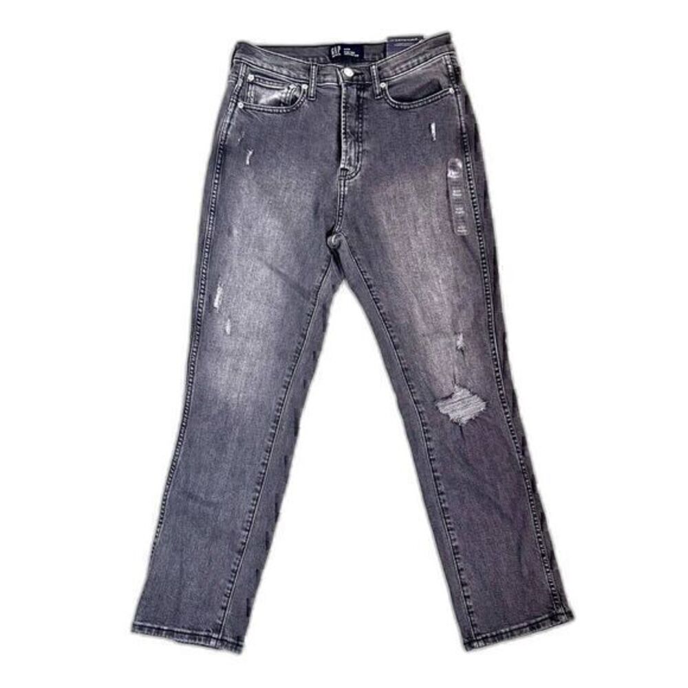 NWT Gap‎ Womens Grey High Rise Vintage Slim Straight Leg Jeans Size 4/27R